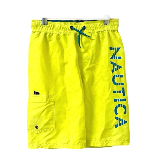 Nautica Yellow and Blue Swim Trunks for a Vibrant Poolside Look - Picture 1 of 8